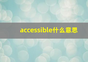 accessible什么意思