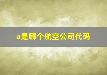 a是哪个航空公司代码