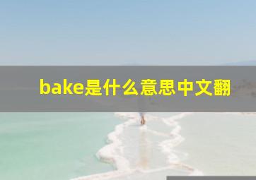 bake是什么意思中文翻