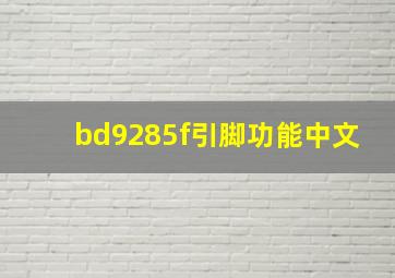 bd9285f引脚功能中文