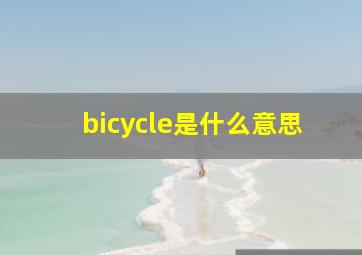 bicycle是什么意思