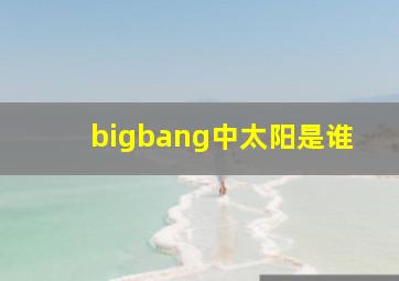 bigbang中太阳是谁