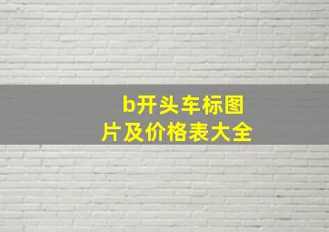 b开头车标图片及价格表大全