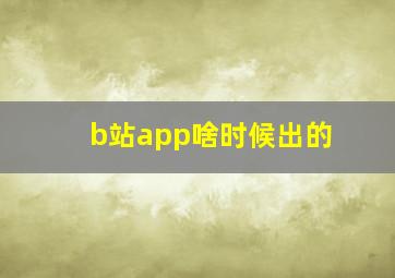 b站app啥时候出的