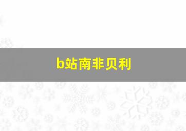 b站南非贝利