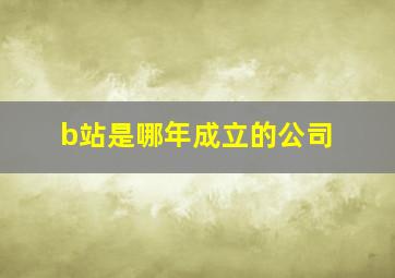 b站是哪年成立的公司