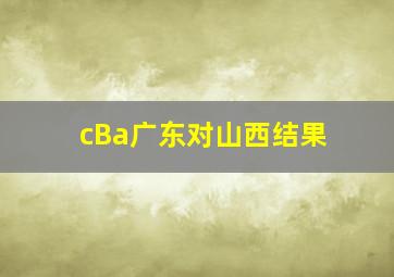 cBa广东对山西结果