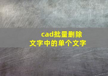 cad批量删除文字中的单个文字