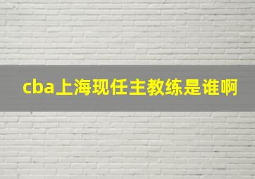 cba上海现任主教练是谁啊