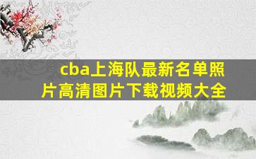 cba上海队最新名单照片高清图片下载视频大全