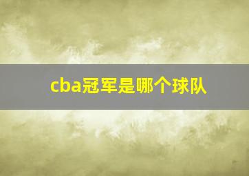 cba冠军是哪个球队