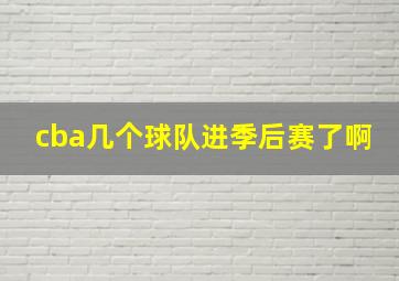 cba几个球队进季后赛了啊