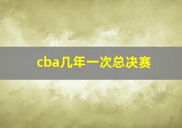 cba几年一次总决赛