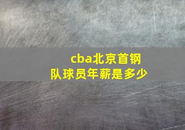 cba北京首钢队球员年薪是多少