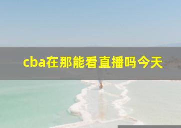 cba在那能看直播吗今天