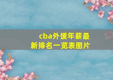 cba外援年薪最新排名一览表图片