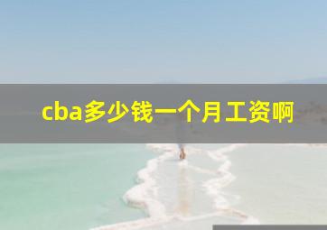 cba多少钱一个月工资啊