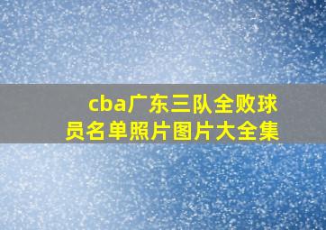 cba广东三队全败球员名单照片图片大全集