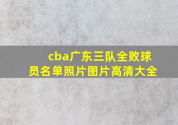 cba广东三队全败球员名单照片图片高清大全