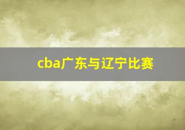 cba广东与辽宁比赛