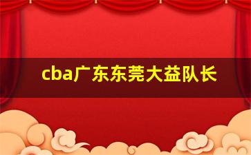 cba广东东莞大益队长