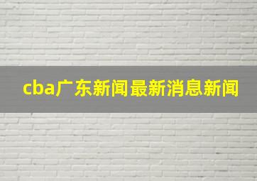 cba广东新闻最新消息新闻