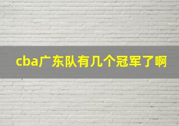 cba广东队有几个冠军了啊