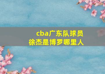 cba广东队球员徐杰是博罗哪里人