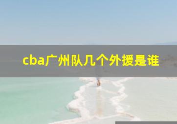 cba广州队几个外援是谁