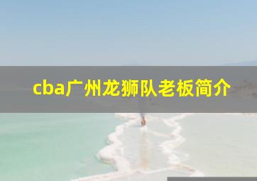 cba广州龙狮队老板简介