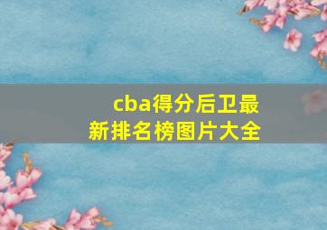 cba得分后卫最新排名榜图片大全