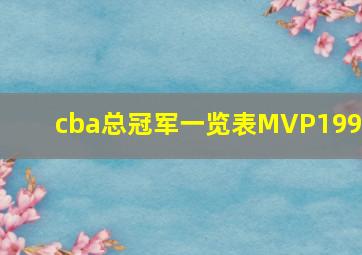 cba总冠军一览表MVP1997