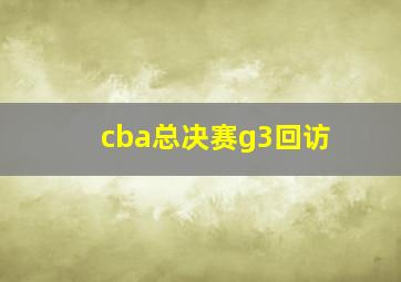 cba总决赛g3回访