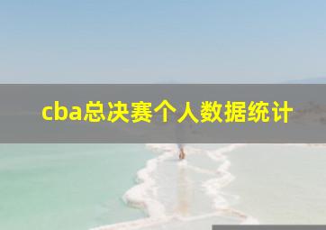 cba总决赛个人数据统计