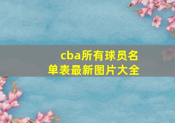 cba所有球员名单表最新图片大全