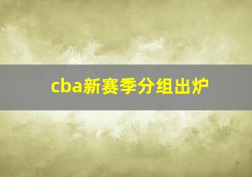 cba新赛季分组出炉