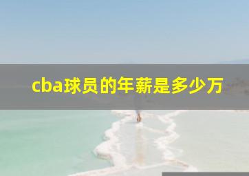 cba球员的年薪是多少万