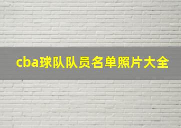 cba球队队员名单照片大全