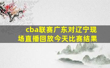 cba联赛广东对辽宁现场直播回放今天比赛结果