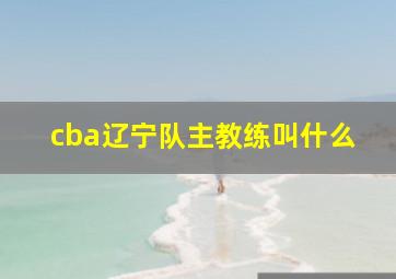 cba辽宁队主教练叫什么