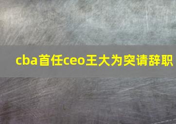 cba首任ceo王大为突请辞职