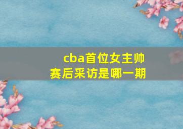 cba首位女主帅赛后采访是哪一期