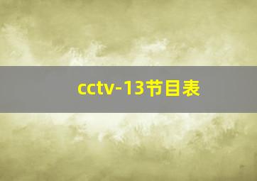 cctv-13节目表