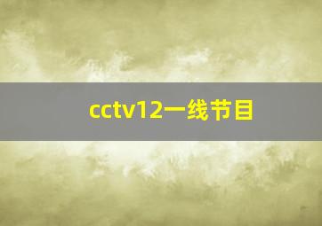 cctv12一线节目