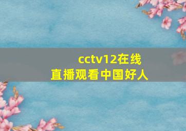 cctv12在线直播观看中国好人