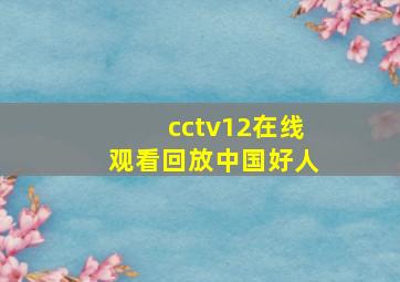 cctv12在线观看回放中国好人