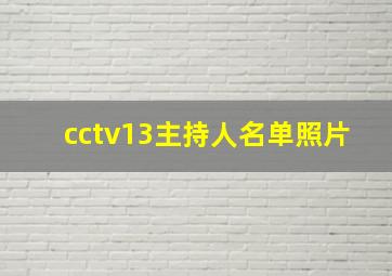 cctv13主持人名单照片