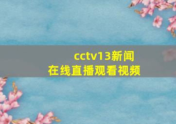 cctv13新闻在线直播观看视频