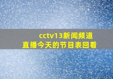 cctv13新闻频道直播今天的节目表回看