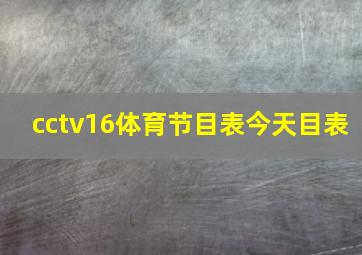 cctv16体育节目表今天目表